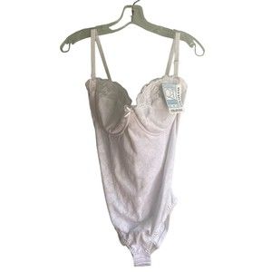 Vintage NOS 80's Lingerie Q-T Teddy Body Suit Straps Strapless Teddy NWT